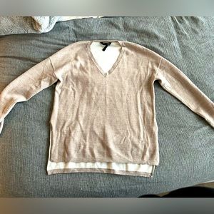 BCBG Nude/Brown Vneck Sweater